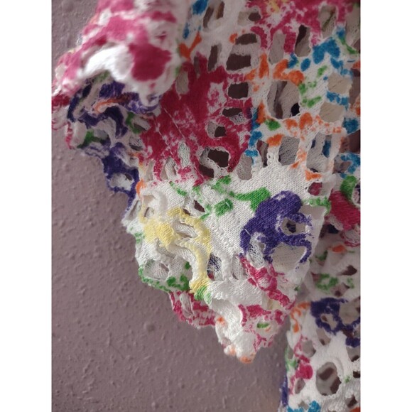 Vintage 80s/90s Textured Cutout Lace Floral Top Size Medium (10) - Picture 4 of 7